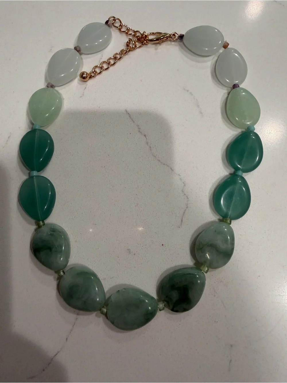 Green Beaded Necklace - Elegant Green Statement Necklace